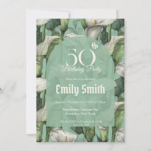 Invitation Lis calla minimalistes Charme Joyeux Anniversaire