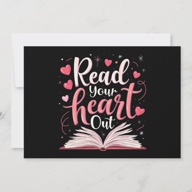 Invitation Lisez votre professeur sortant du coeur Lecture li (Devant)