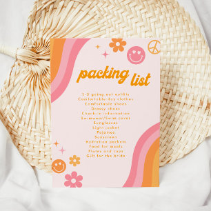Invitation Liste de colisage rose et orange rétro