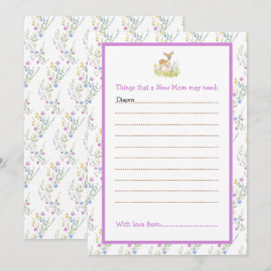 Invitation Liste de conseils sur les Baby showers de cerfs de