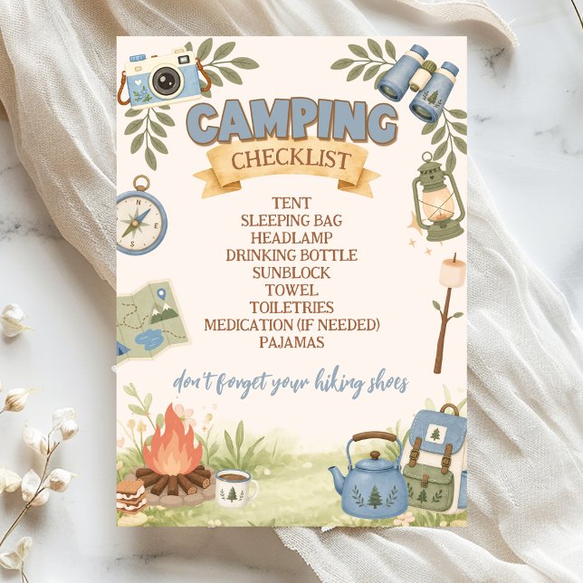 Invitation Liste de contrôle de camping (Créateur téléchargé)