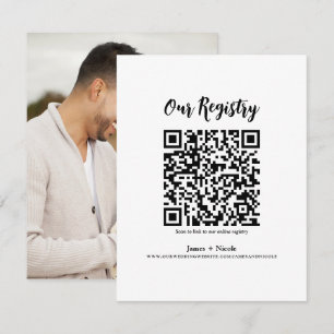 Invitation Liste de mariage moderne minimale scannable par co