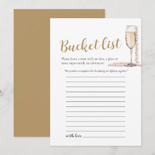 Invitation Liste de mariage Perles d'Or et Prosecco Jeu de Bu