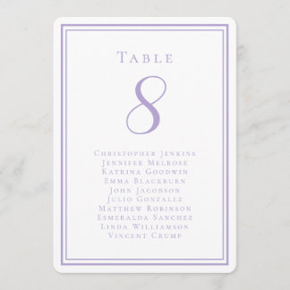 Invitation Liste de placement des invités pour le mariage Num