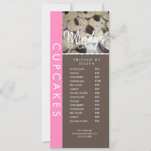 Invitation Liste de prix Flyer de Cupcakes de Boulangerie Mai