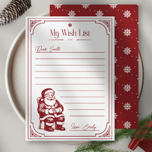 Invitation Liste de souhaits du Père Noël de Noël