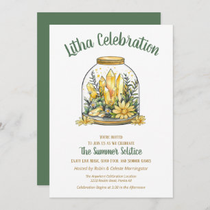 Invitation Litha Été Floral Verdure & Cristaux Citrine