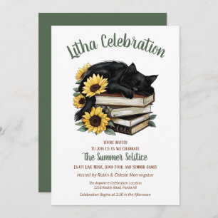Invitation Litha Summer Solstice Sunflower Chat & Livres