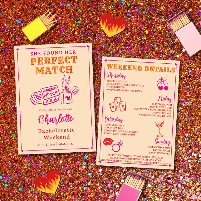 Invitation L'itinéraire de la fête de Bachelorette du choix p (Créateur téléchargé)
