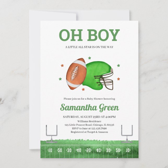 Invitation Little All Star Boy Baby shower (Devant)