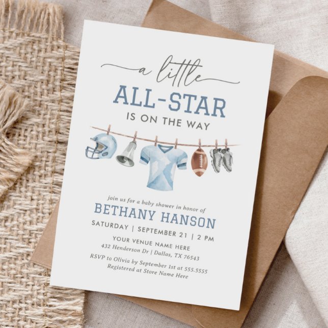 Invitation Little All Star Football Baby shower (Créateur téléchargé)