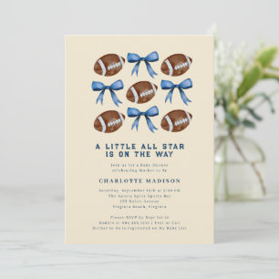 Invitation Little All Star Football et Bows Baby shower