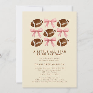 Invitation Little All Star Football et Bows Baby shower Inv