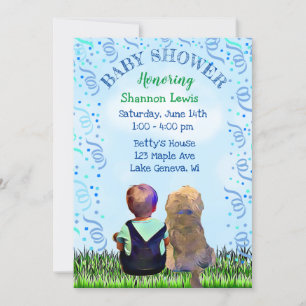 Invitation Little Baby Boy et son Baby shower de chien Invita
