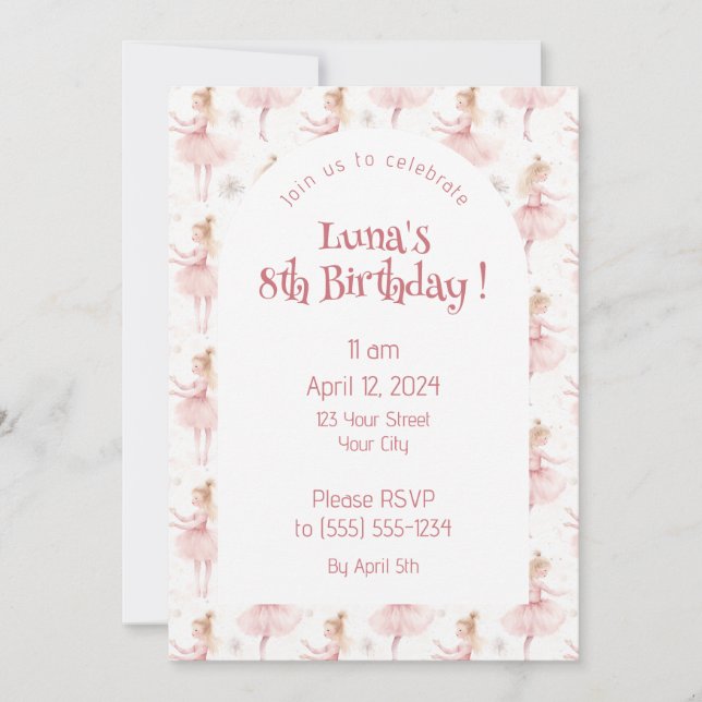 Invitation Little Ballerina #9 - Blonde Girl (Devant)