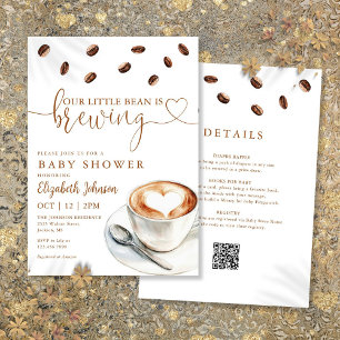 Invitation Little Bean Brewing Coffee Baby Shower Tout En Un