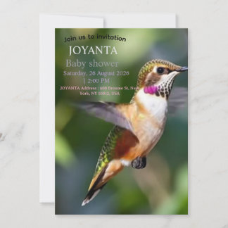 Invitation Little bird typography custom