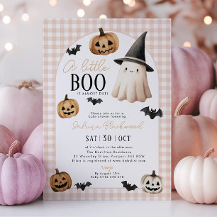 Invitation Little Boo Baby shower Orange Ghost Citrouille
