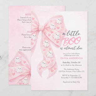 Invitation Little Boo Bow Halloween Baby Shower tout-en-un