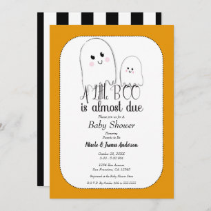 Invitation Little BOO Due Halloween Ghost Baby shower