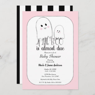 Invitation Little BOO Due Halloween Ghost Baby shower rose