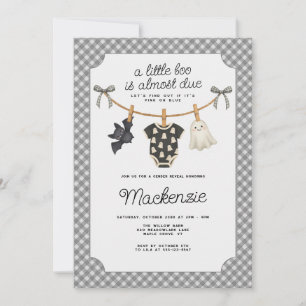 Invitation Little Boo En vichy Halloween Genre Revela Party