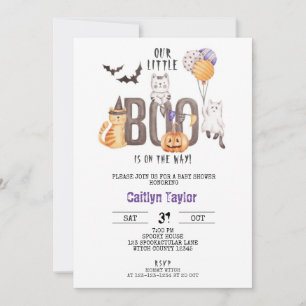 Invitation Little Boo est en route, Baby shower d'Halloween