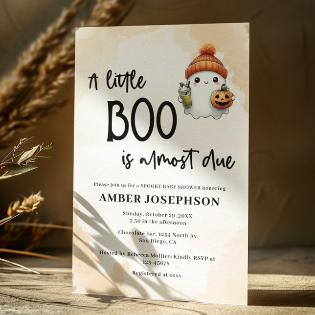 Invitation Little Boo est presque dû Baby shower d'Halloween (Créateur téléchargé)