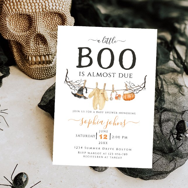 Invitation Little Boo est presque dû Baby shower d'Halloween (Créateur téléchargé)