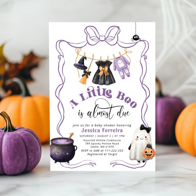 Invitation Little Boo est prévue Fille Linge bébé shower (Créateur téléchargé)