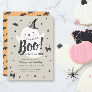 Invitation Little Boo Ghost Halloween 1er anniversaire