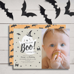 Invitation Little Boo Ghost Halloween 1er Anniversaire Photo