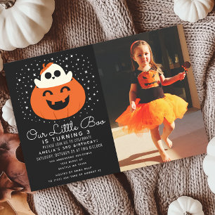Invitation Little Boo Ghost Halloween Photo Anniversaire de e