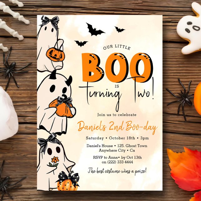 Invitation Little Boo Halloween 2e anniversaire (Créateur téléchargé)