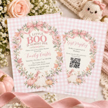 Little Boo Halloween Baby Shower Rose Coquette QR