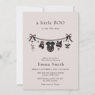 Invitation Little Boo Halloween Linge de bébé Shower