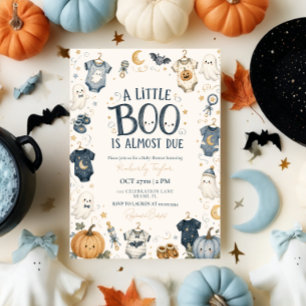 Invitation Little Boo Halloween Pumpkin Garçon Baby Shower