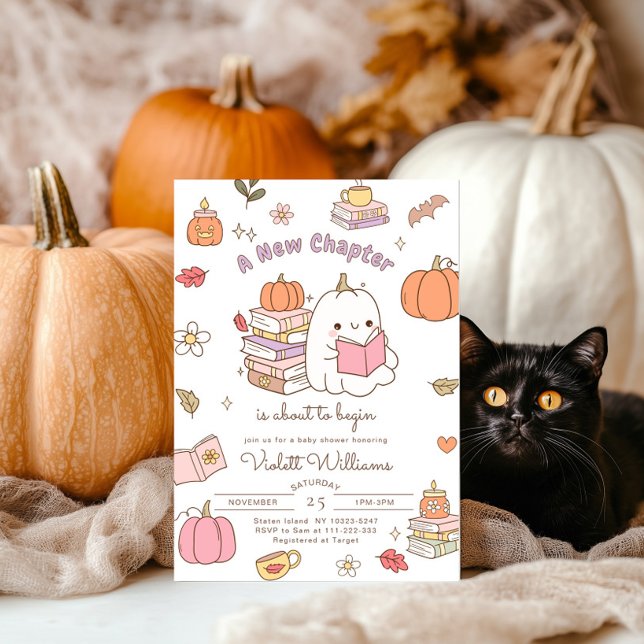 Invitation Little Boo Nouveau Chapitre Automne Baby shower Au (Créateur téléchargé)