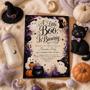 Invitation Little Boo prépare une Baby Shower Halloween