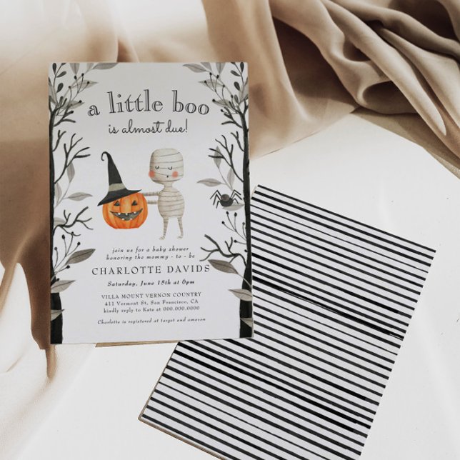 Invitation Little Boo Pumpkin Spooky  Halloween Baby Shower (Créateur téléchargé)