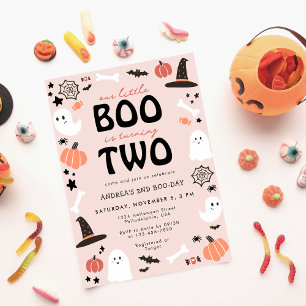 Invitation Little Boo tourne deux Halloween 2e anniversaire