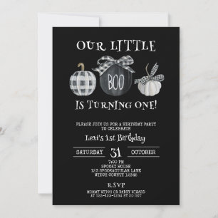 Invitation Little Boo tourne UN, Halloween 1er Anniversaire