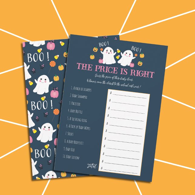Invitation Little Boos - Devinez le prix Jeu pour Baby Shower (Créateur téléchargé)