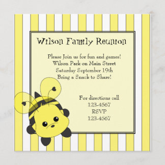 Invitation Little Bubmble Bee Cutie