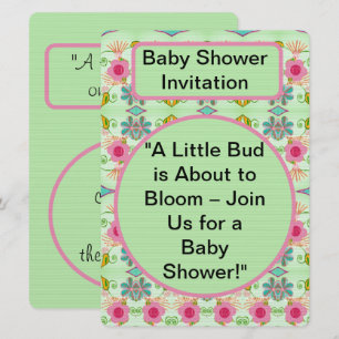 Invitation Little Bud est en fleurs : Baby shower