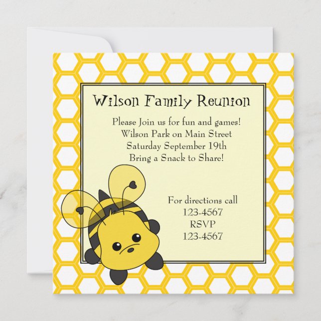 Invitation Little Bumble Bee Cutie (Devant)