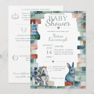 Invitation Little Bunny Blocks   Baby Shower