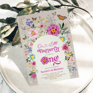 Invitation Little Butterfly Bright Wildfoss 1er anniversaire