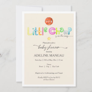 Invitation Little Champ Est Sur Le Chemin Baby shower Aquarel