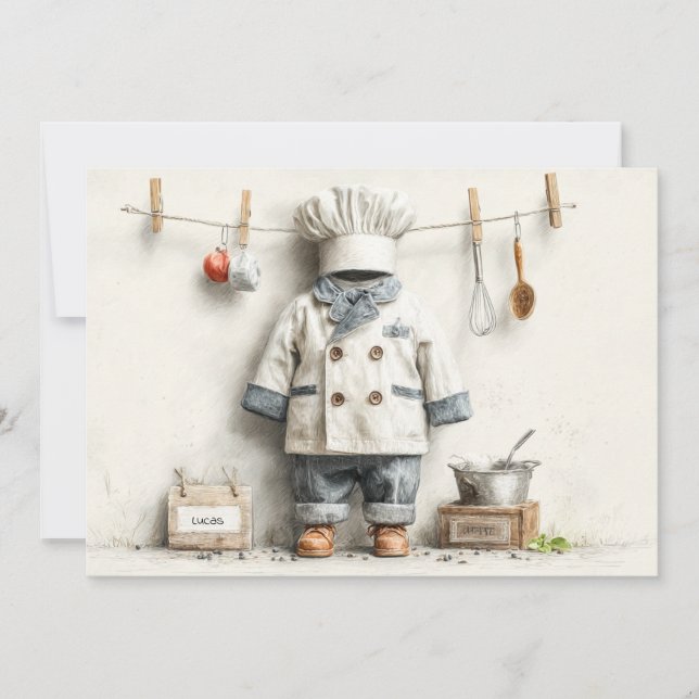 Invitation Little Chef 1ère fête d'anniversaire (Devant)